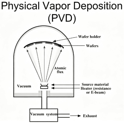 Diagram of the Physical Vapor Deposition PVD process