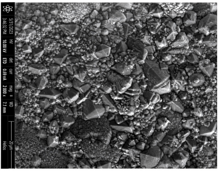 Dense CVD silicon carbide coating cross-section on high-purity graphite substrate