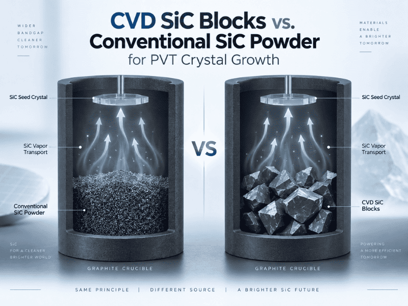 CVD SiC Blocks vs. Conventional SiC Powder for PVT Crystal Growth